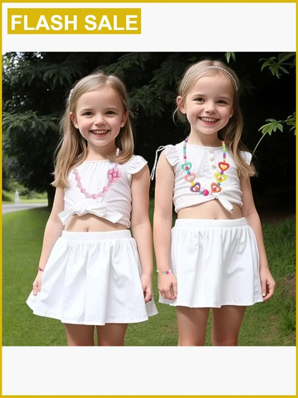 6 Set Beaded Necklace & Bracelet Set for Girls Dress Up Jewelry